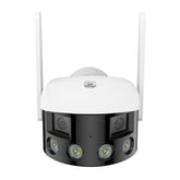2K 4MP Panoramic Outdoor WiFi Dual-Lens Security Camera, 180° Ultra Wide Angle, Color Night Vision, Human & Vehicle Smart Detection, Two-Way Audio, IP66 Waterproof, Works with Alexa & Google Assistant